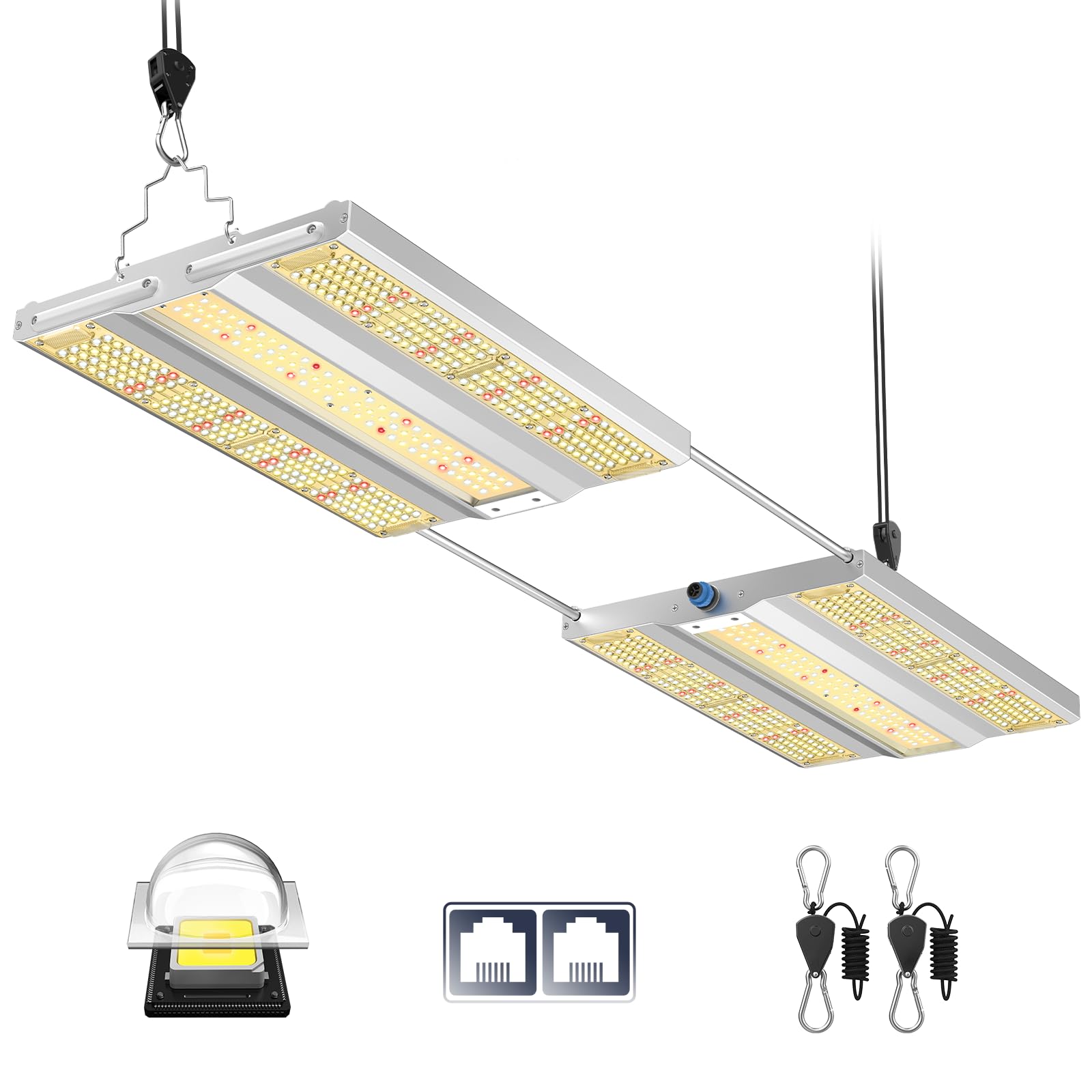 VIPARSPECTRA XS3000 Pro lampa LED do uprawy roślin, pełne spektrum, nowa generacja soczewek z łańcuchem stokrotkowym, 6 poziomów ściemniania, do roślin pokojowych, warzyw, kwiatów, namiot do uprawy