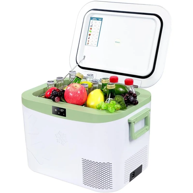 BINGI przenośna lodówka samochodowa 22 l, 12/24 V DC i 230 V AC, mini zamrażarka do samochodu, ciężarówki, na kemping, do domu (15°C do -18℃) 22 Liter (BIAŁA)
