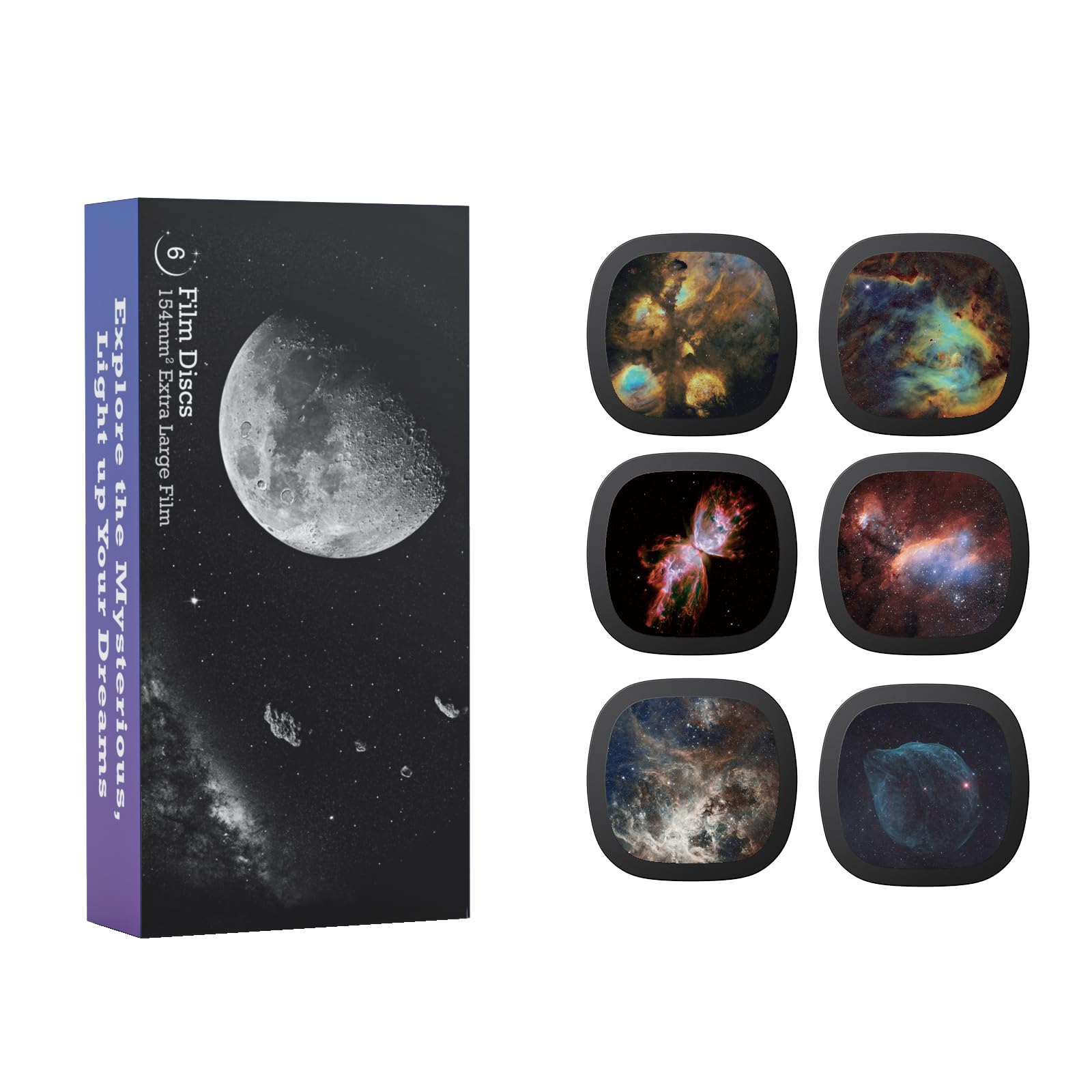 Realistic Discs - Discs for Ainael Meteor and Galaxy Projector, 5k Ultra HD Slide for Home Planetarium, 6 Discs Set without Projector (Nebula 6)