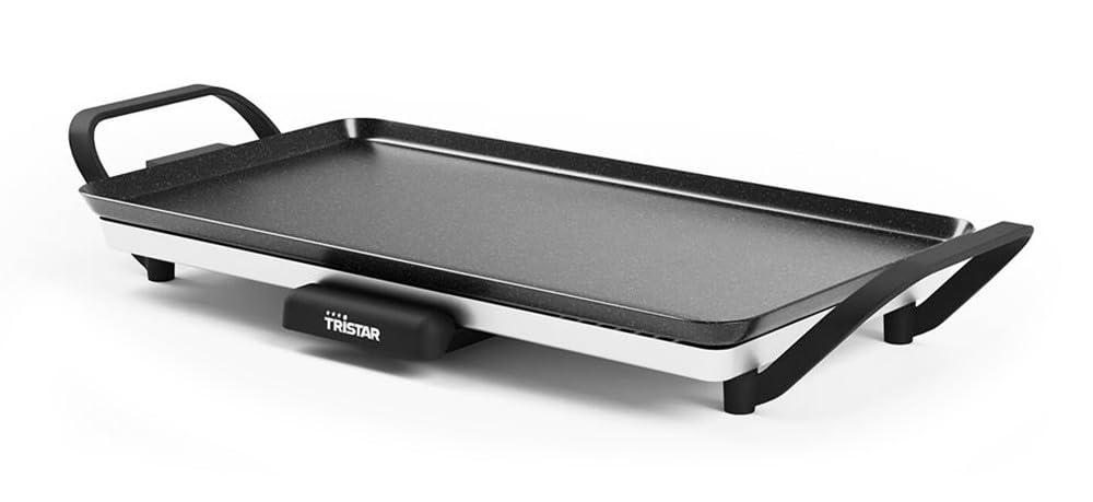 Tristar Grill Stołowy Slim M – Duża Powierzchnia Do Pieczenia 46 X 26 Cm – Powłoka Nieprzywierająca – Zdejmowane Uchwyty Cool-Touch – Regulowany Termostat – Łatwy Do Czyszczenia – Bp-2667 M - 46x2