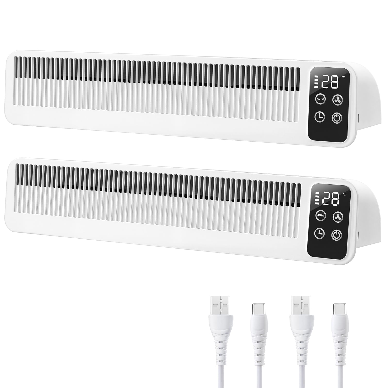 SURAIELEC Zestaw 2 wentylatorów, 3 wentylatory, tryb automatyczny, 5200 mAh