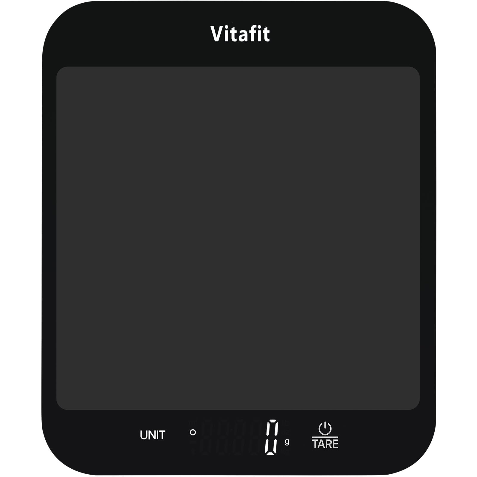 Vitafit 15kg Waga Kuchenna Cyfrowa Wysoka Dokładność 1g,Platforma 215x180mm Czarny
